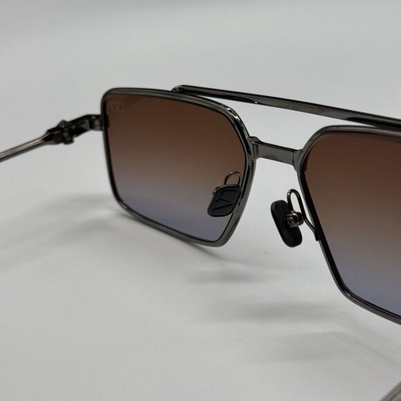 NEW VALENTINO V-SEI BROWN TITANIUM UNISEX VALENTINO SUNGLASSES VLS-111C - Picture 10 of 11